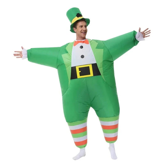 Irish ST Patricks Day Inflatable Cosplay Costume Adult Green Suit