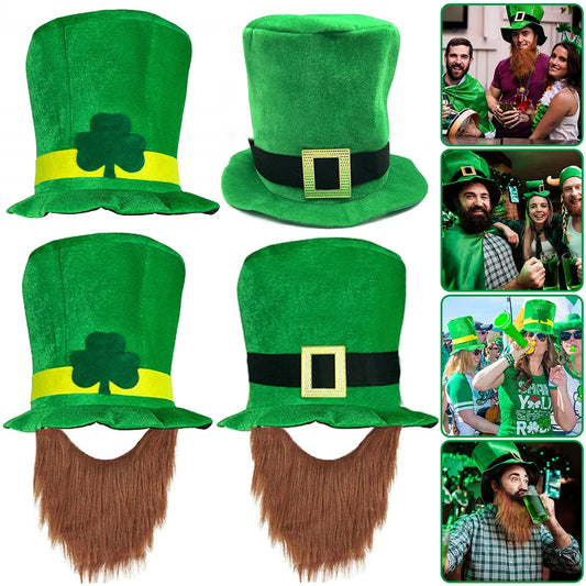 Saint Patricks Day Top Hat Holiday And Fake Beard