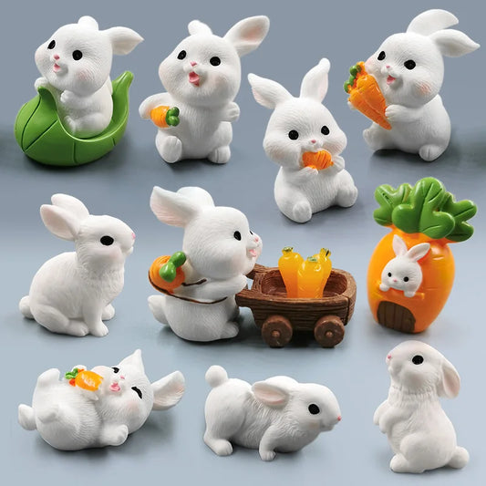 Easter Cute Rabbit Figurine DIY Landscape