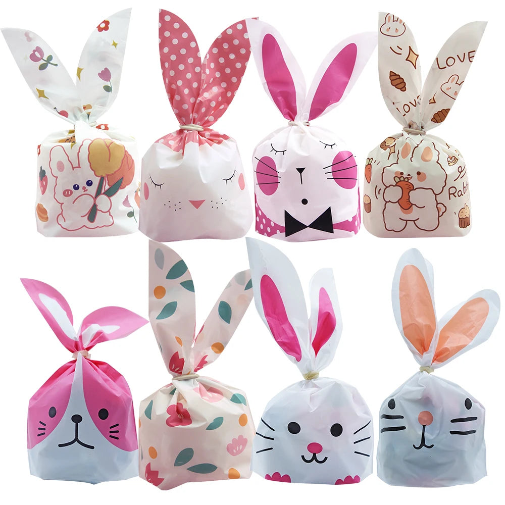 Easter Rabbit Ear Bags Plastic Cookie Candy Gift Bags