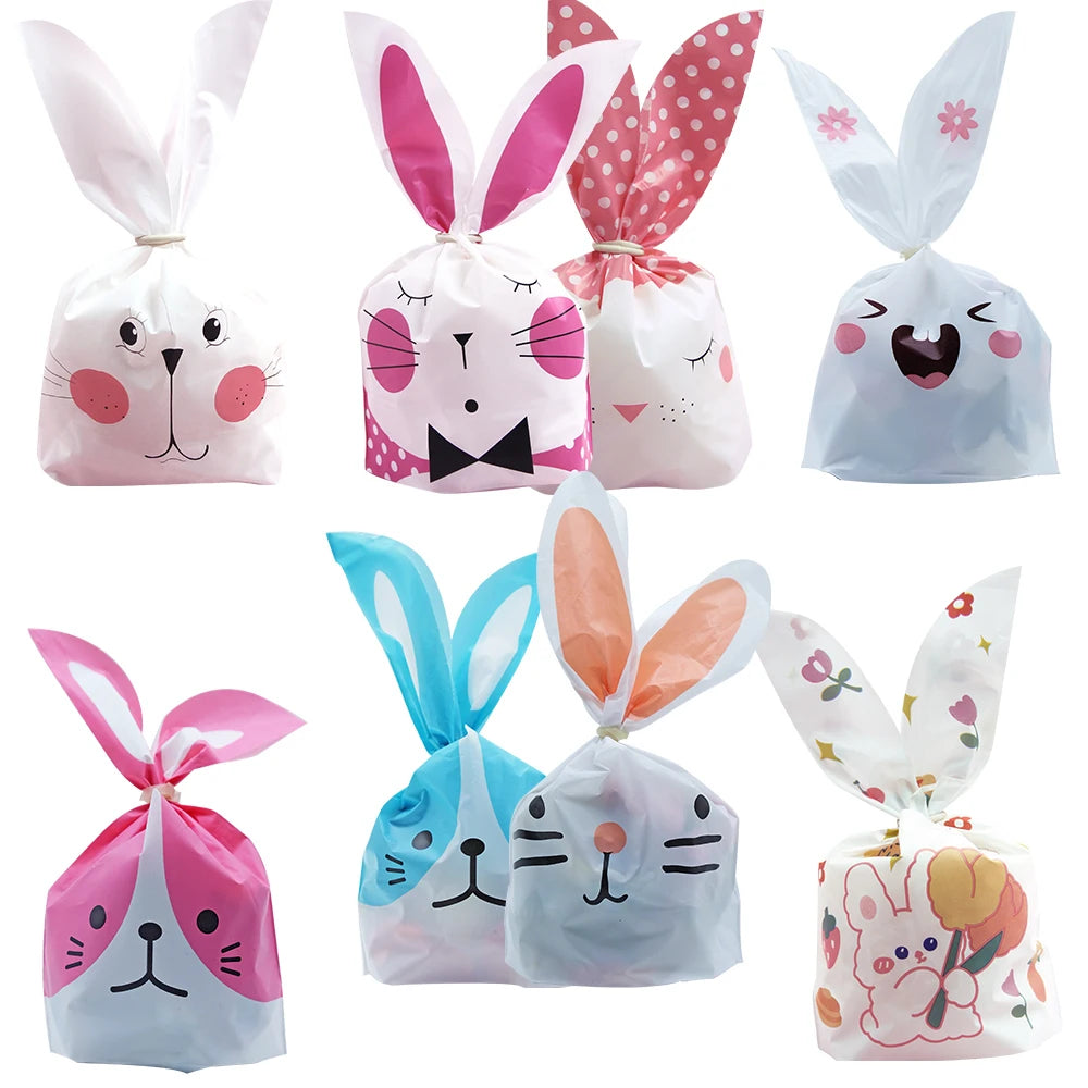 Easter Rabbit Ear Bags Plastic Cookie Candy Gift Bags