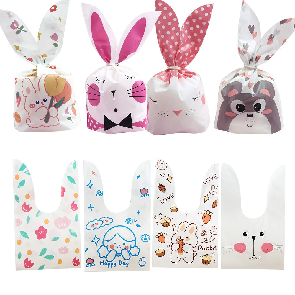 Easter Rabbit Ear Bags Plastic Cookie Candy Gift Bags