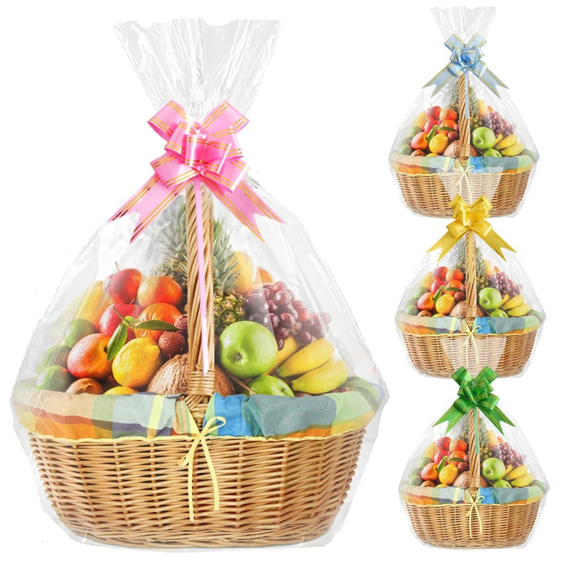 Transparent Easter Heart Gift Bag Party Candy Fruit Basket Bag